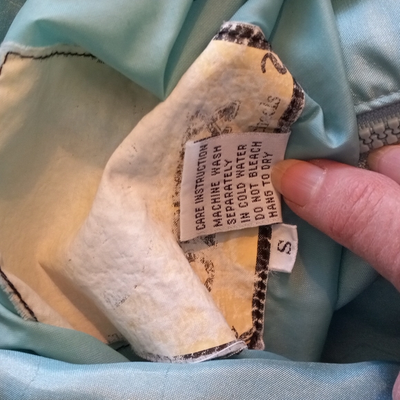 Optix by Julia Michael's Light Teal Wind Breaker Size S - Picture 8 of 8